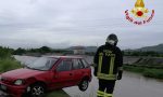 Auto in bilico rischiara di cadere nell'Agno a Montecchio Maggiore