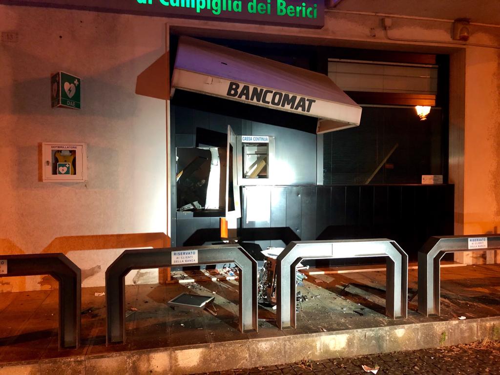 Agugliaro: furto con deflagrazione allo sportello ATM di Brendola