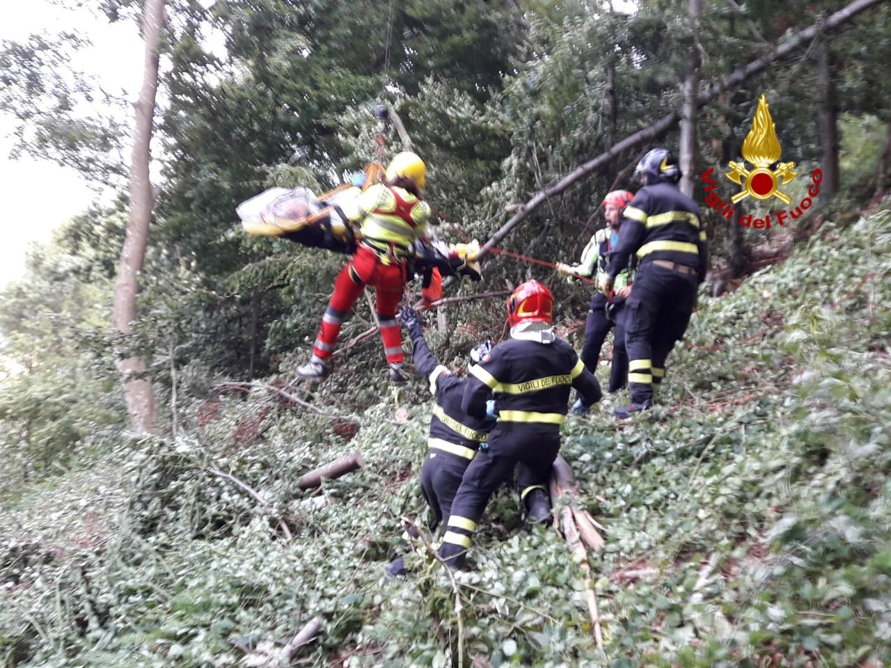 Boscaiolo ferito a Enego: salvato dai vigili del fuoco
