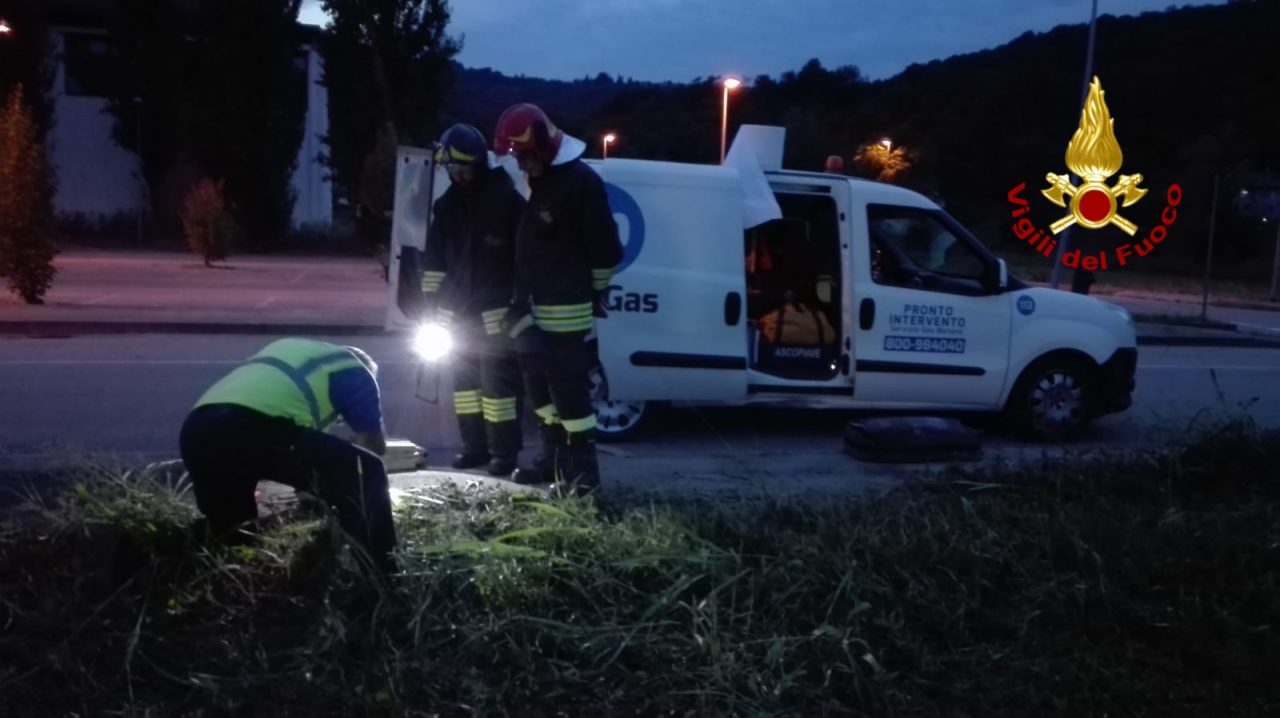 Tubo del gas rotto, i vigili del fuoco intervengono ad Isola Vicentina