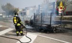 Incendio di un'ape car a Barbarano