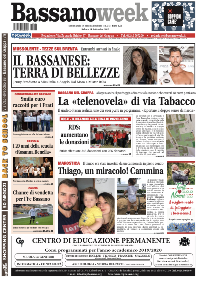 In edicola il nuovo numero di Bassanoweek!