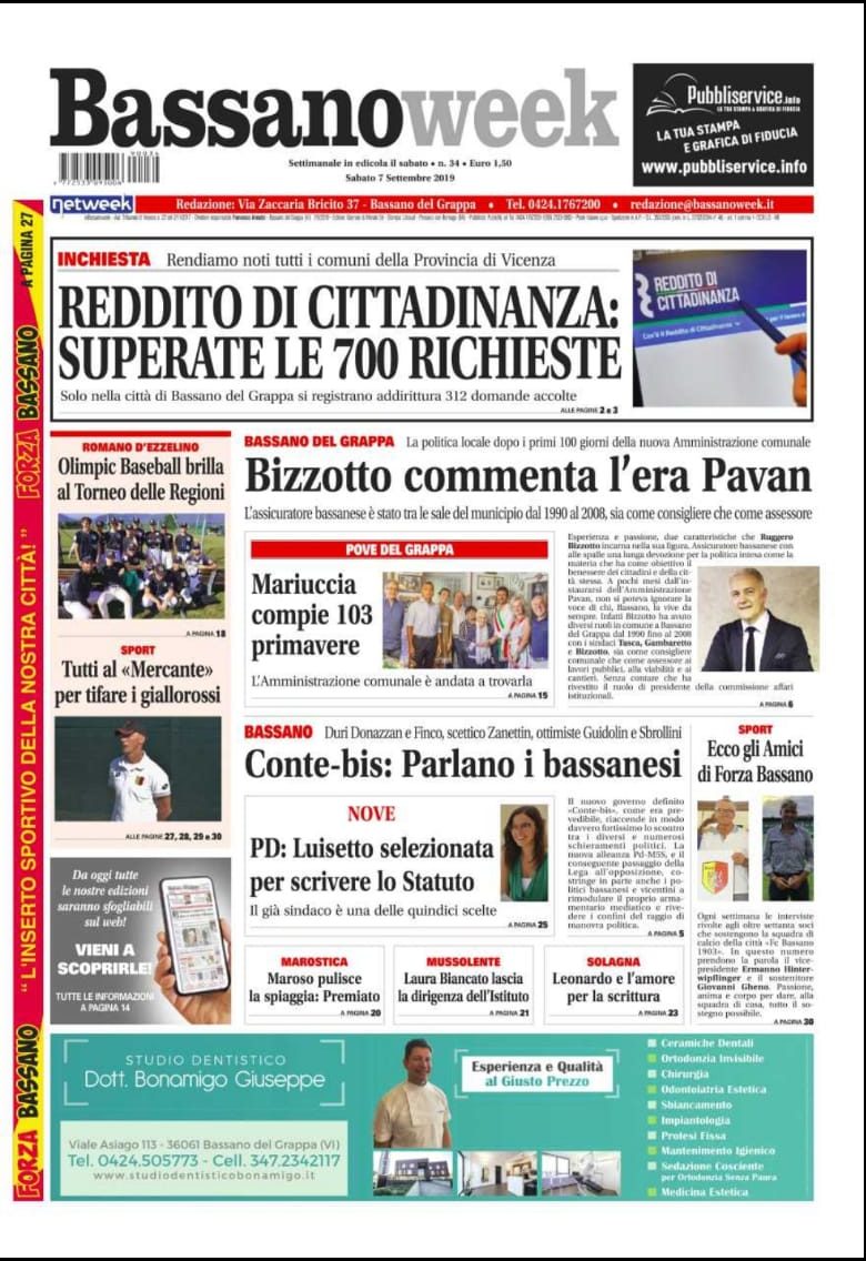 Bassanoweek è in edicola con un nuovo numero!