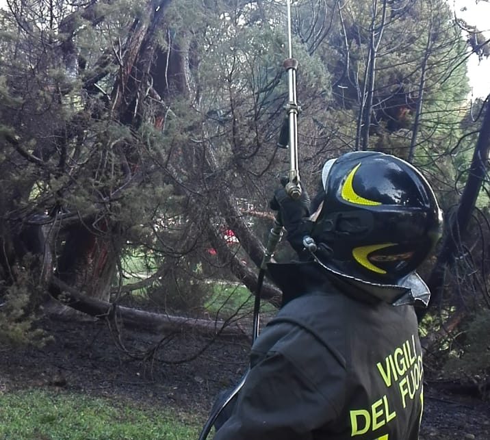 A fuoco il parco “La Favorita” di Valdagno