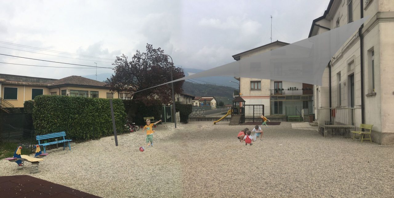 Nuova tenda a vela  per il giardino della scuola materna di Ponte Campana