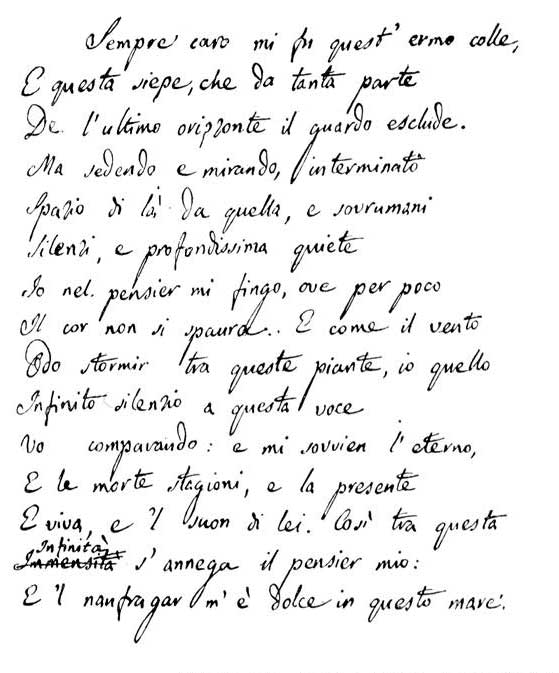 L’Infinito di Giacomo Leopardi: La Bertoliana partecipa alle celebrazioni