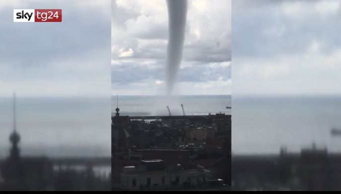 Il video della impressionante tromba d’aria a Genova
