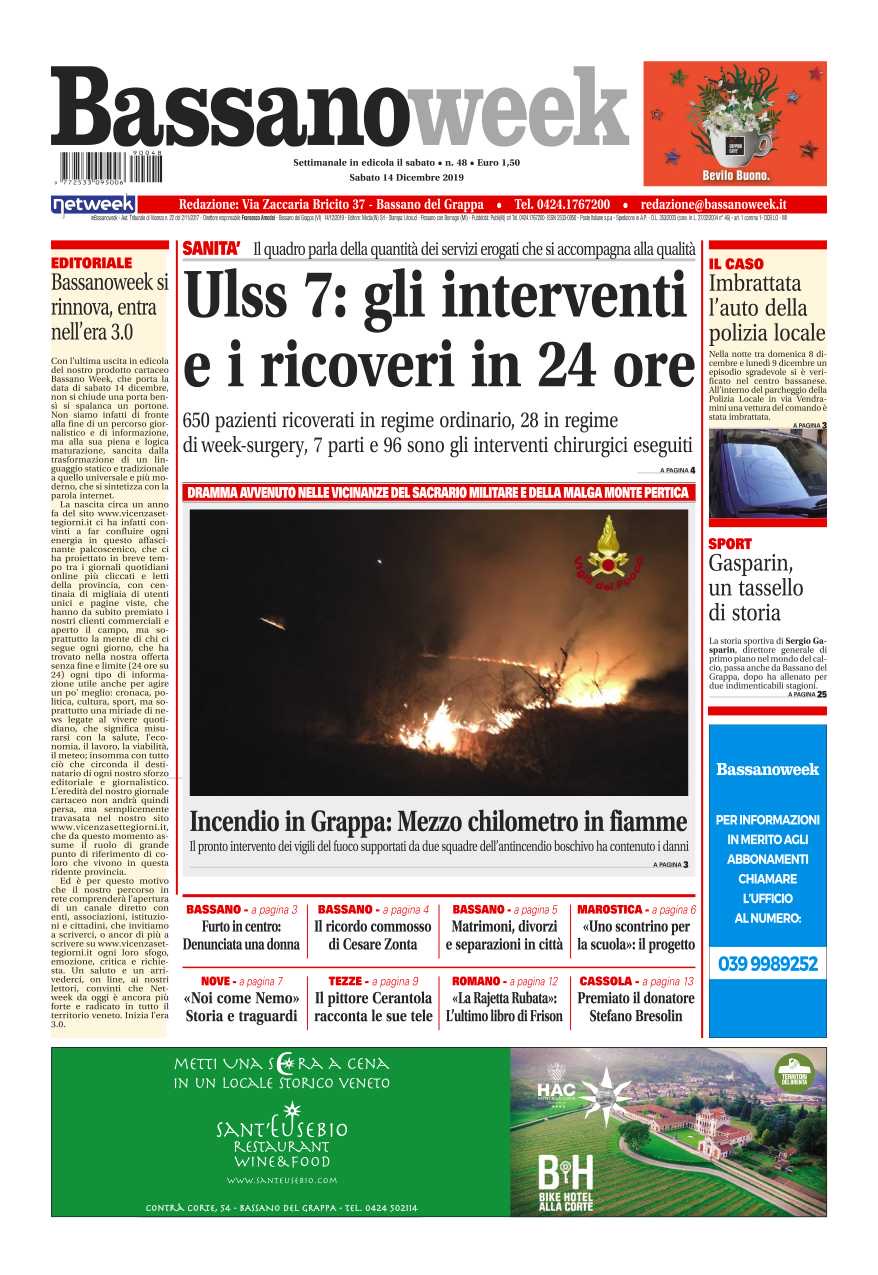 Il nuovo numero di Bassanoweek è in edicola!