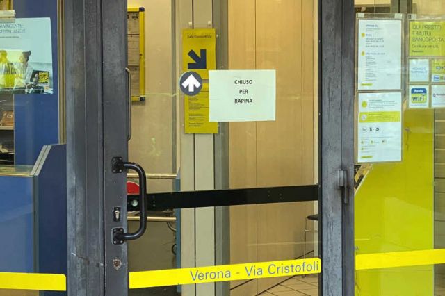 Verona: rapina all’ufficio postale in pieno giorno