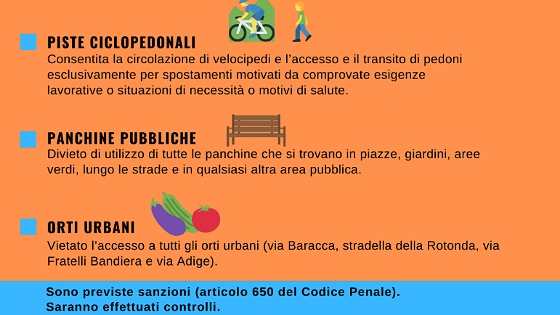 il sindaco vieta le piste ciclopedonali a chi non si sposta per necessità