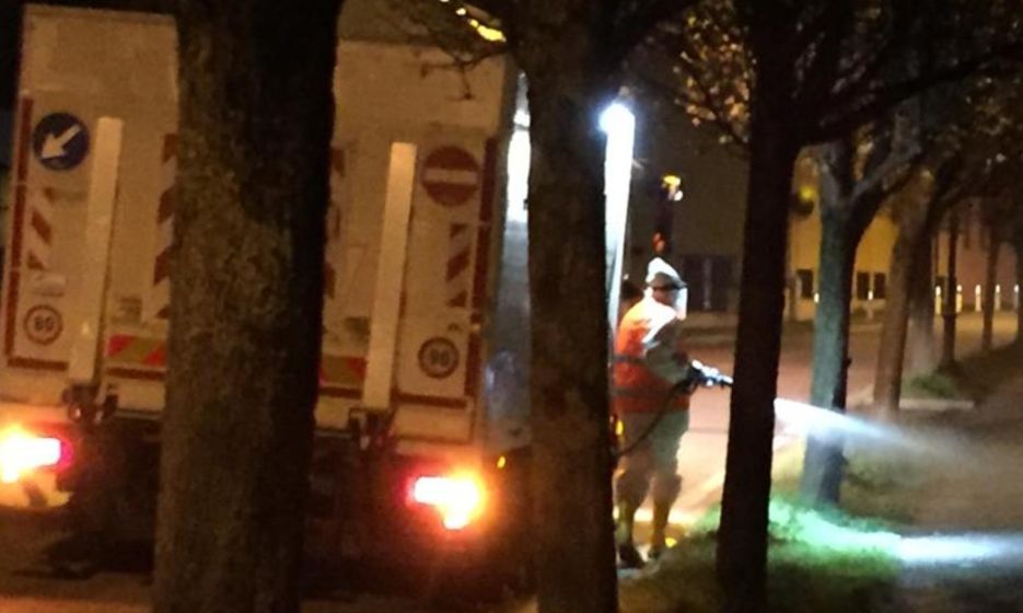 Secondo round di disinfezione strade e marciapiedi a Valdagno