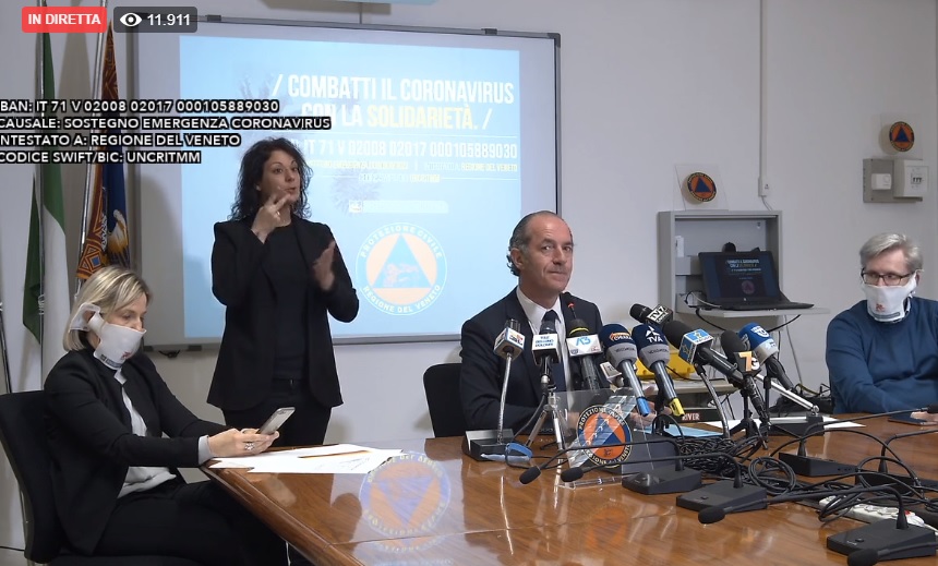 Veneto Fase 2, Zaia: “Non permettetevi di dire che metto a rischio la salute dei veneti per business”