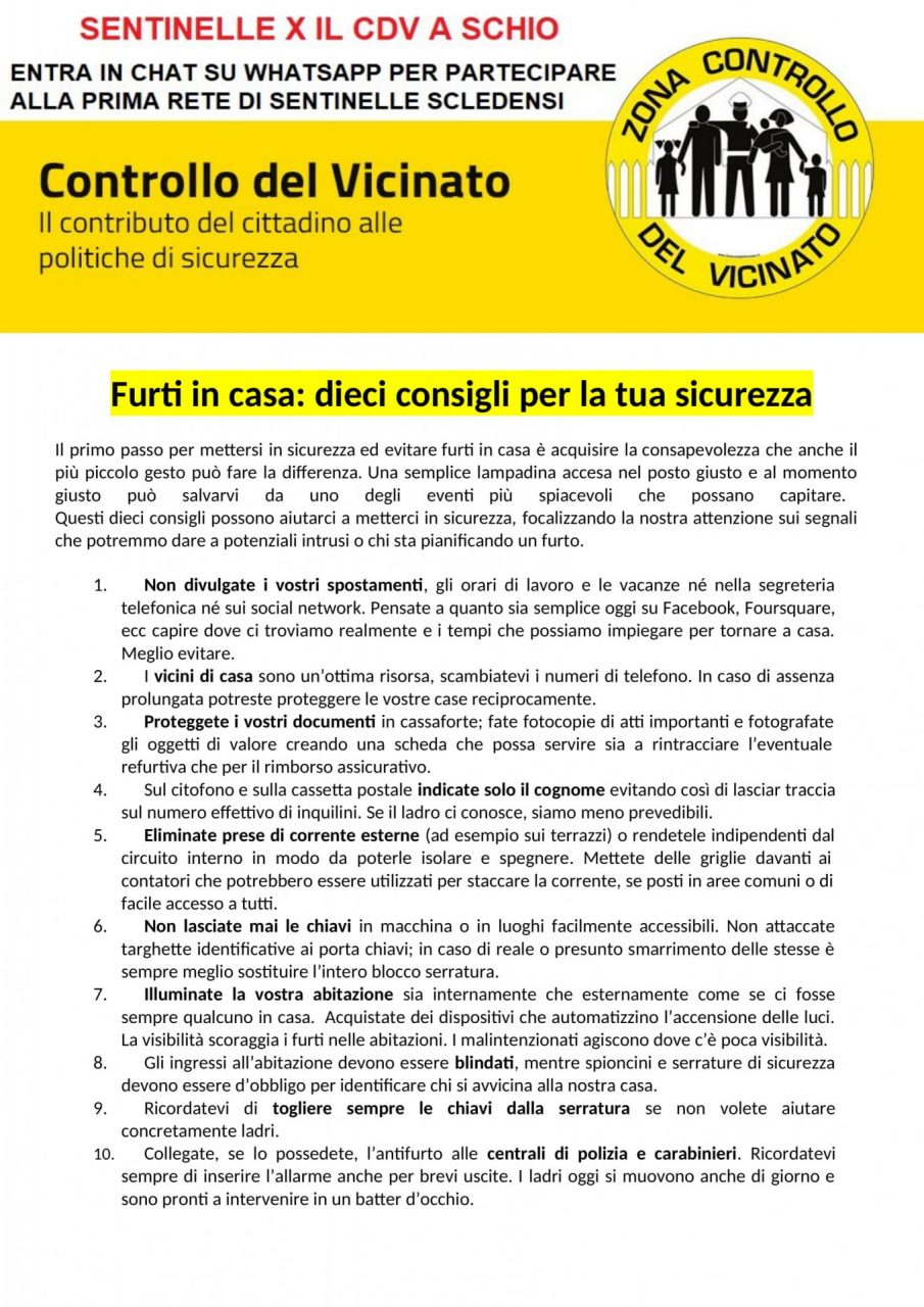 Sicurezza Schio, parte la chat whatsapp delle "sentinelle" scledensi: "Obiettivo controllo di vicinato" - VIDEO