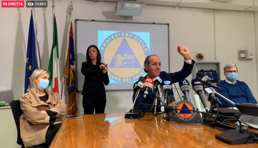 Covid, Zaia: “Nuova ordinanza anti assembramento” | +1300 positivi in Veneto | Dati 22 ottobre 2020