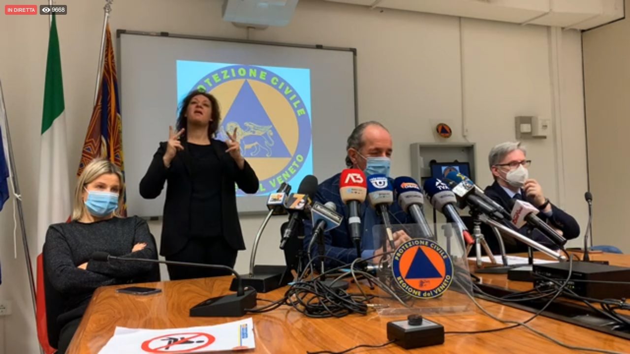 Covid, Zaia: “Si scrive area gialla ma si legge zona rossa” | +3570 positivi | Dati 21 novembre 2020