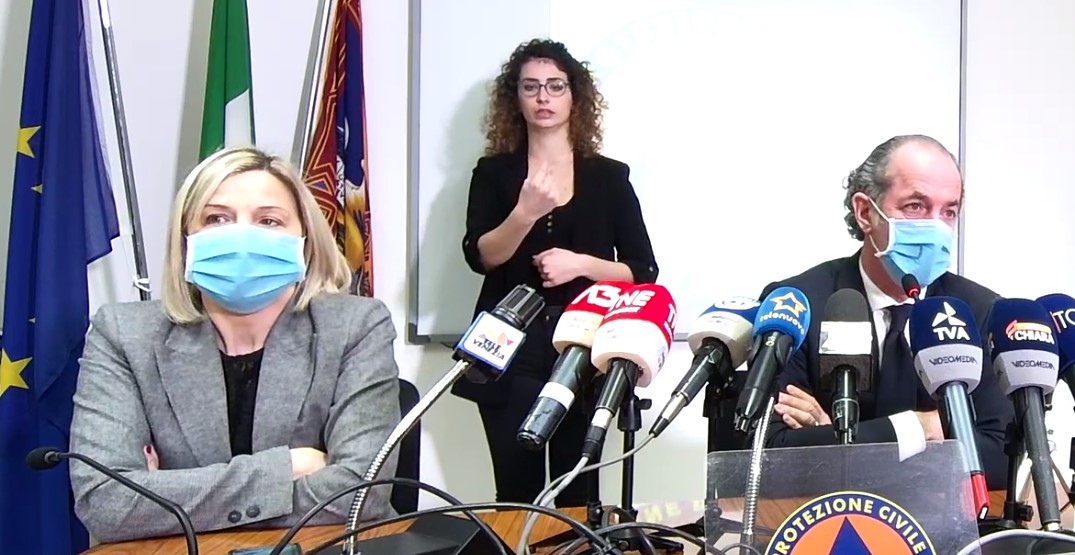 Covid, Zaia: “Superata la soglia dei 10mila morti in Veneto” | + 1608 positivi | Dati 9 marzo 2021