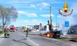 Le foto del "dardo" di fuoco sulla SR11 ad Altavilla Vicentina: traffico deviato