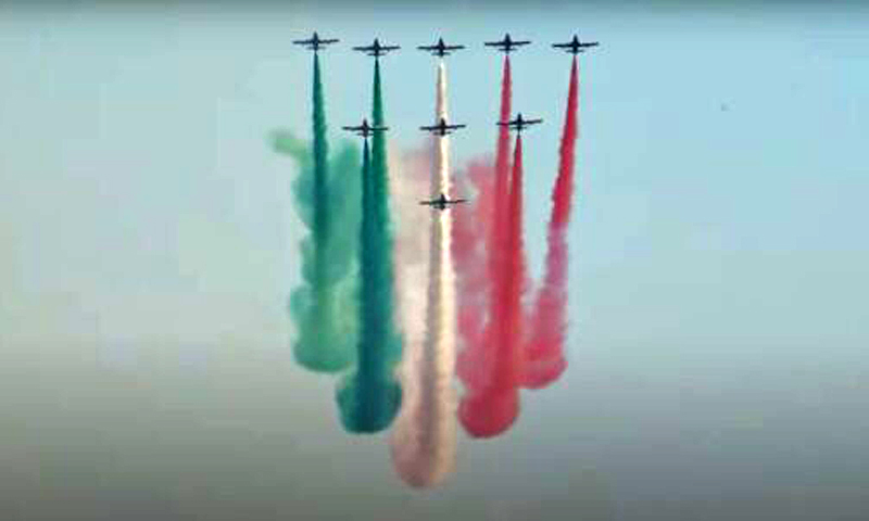 Lo spettacolare show delle Frecce Tricolori a Thiene