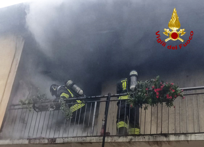Le foto dell’incendio in un’abitazione a Noventa Vicentina