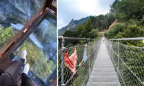 Sulle Dolomiti: la passerella trasparente sulla cascata e il ponte tibetano