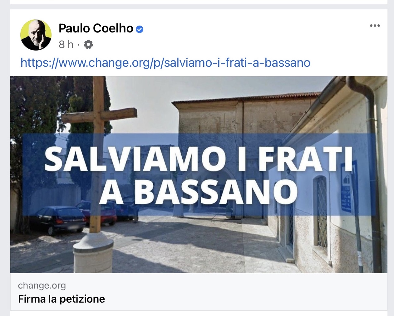 il post fb di Coelho