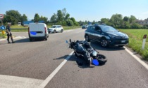 Bolzano Vicentino, schianto tra una moto e una BMW: ferito il motociclista