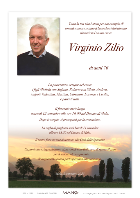 Malo in lutto per la morte di Virginio Zilio, è stato il fondatore della città della speranza
