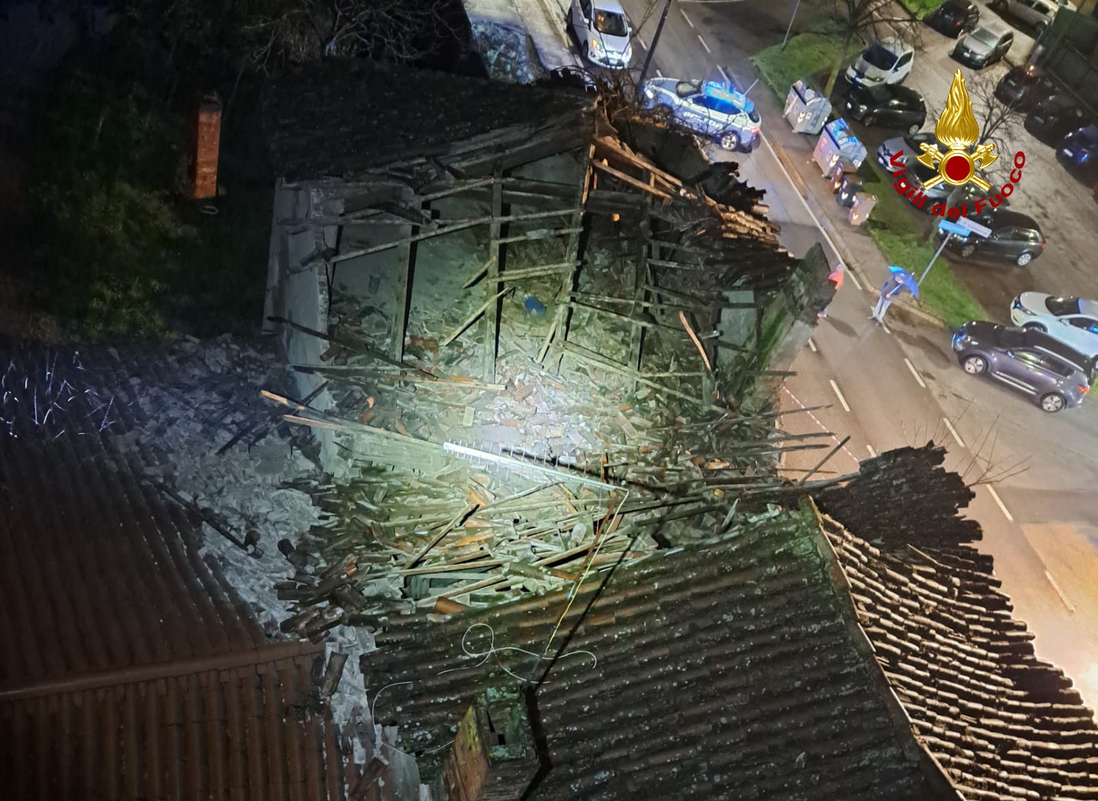 foto edificio crollato in via Baracca - Vicenza