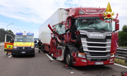 Tir si scontrano sull’A4 tra Vicenza Ovest e Montecchio Maggiore