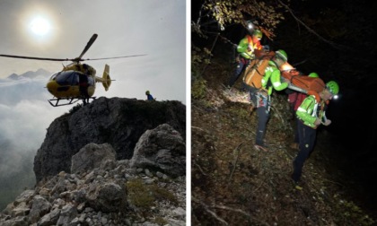 Giovane alpinista perde l'equilibrio durante una cordata e si frattura una caviglia