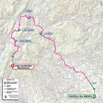 Si saluta il Veneto da Piazzola sul Brenta (PD) e si passa in Trentino