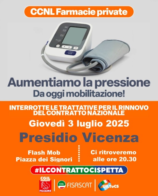 Flash mob in Piazza dei Signori per le farmacie private ancora senza contratto