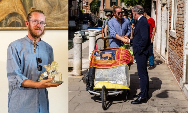Pieroad giramondo arriva a Venezia, premiato da Zaia con il Leone di Vetro