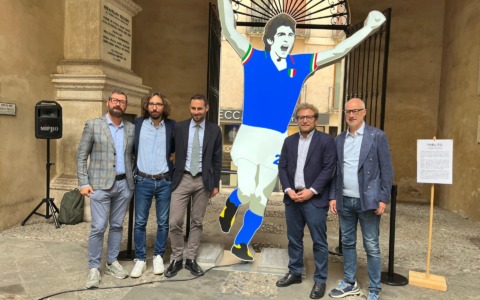A Palazzo Trissino una gigantografia di Paolo Rossi nel giorno che ricorda il compleanno