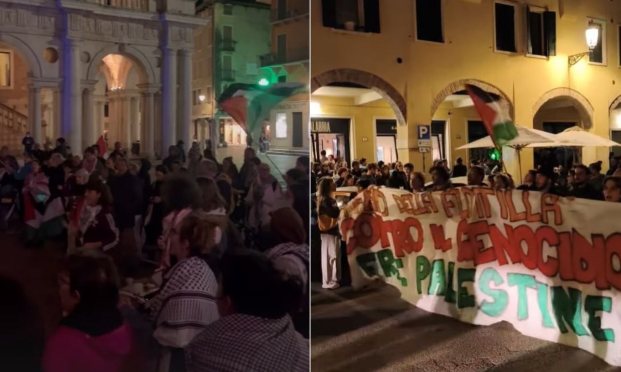Israele blocca la Global Sumud Flotilla, centinaia in corteo anche a Vicenza e a Padova