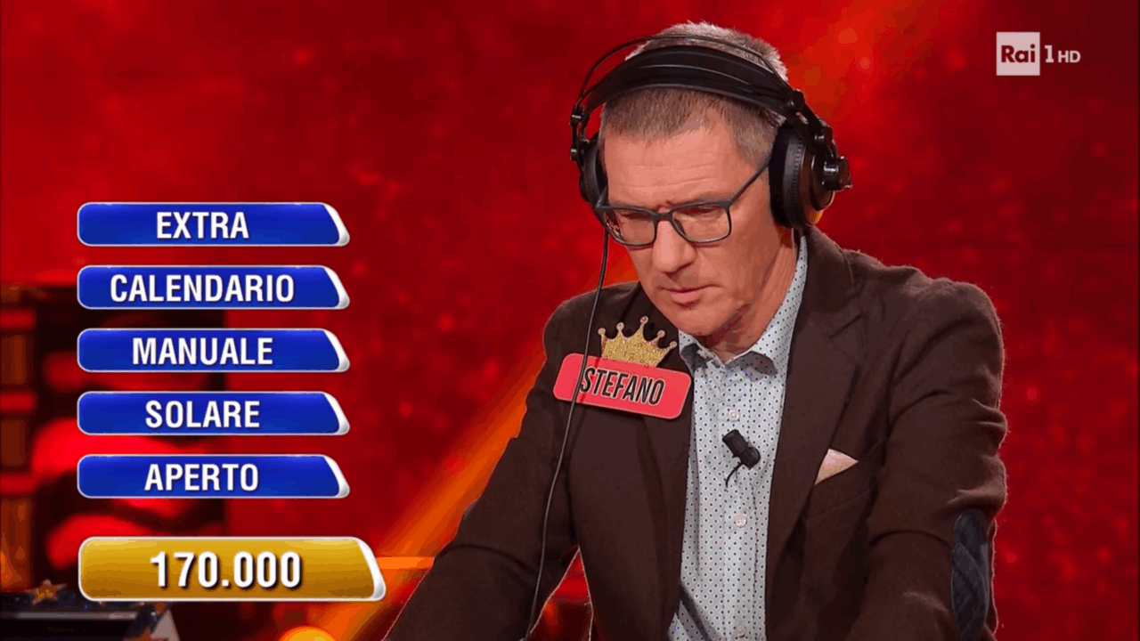 Stefano di Rosà a L’Eredità: sfiora 170mila euro di montepremi al suo debutto