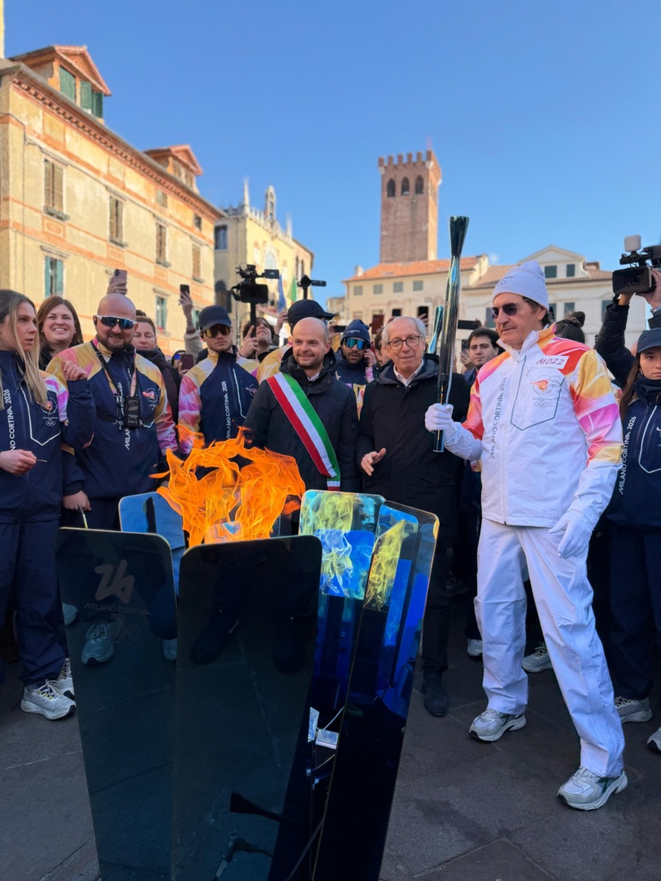 Braciere olimpico a Bassano il 21 gennaio 2026