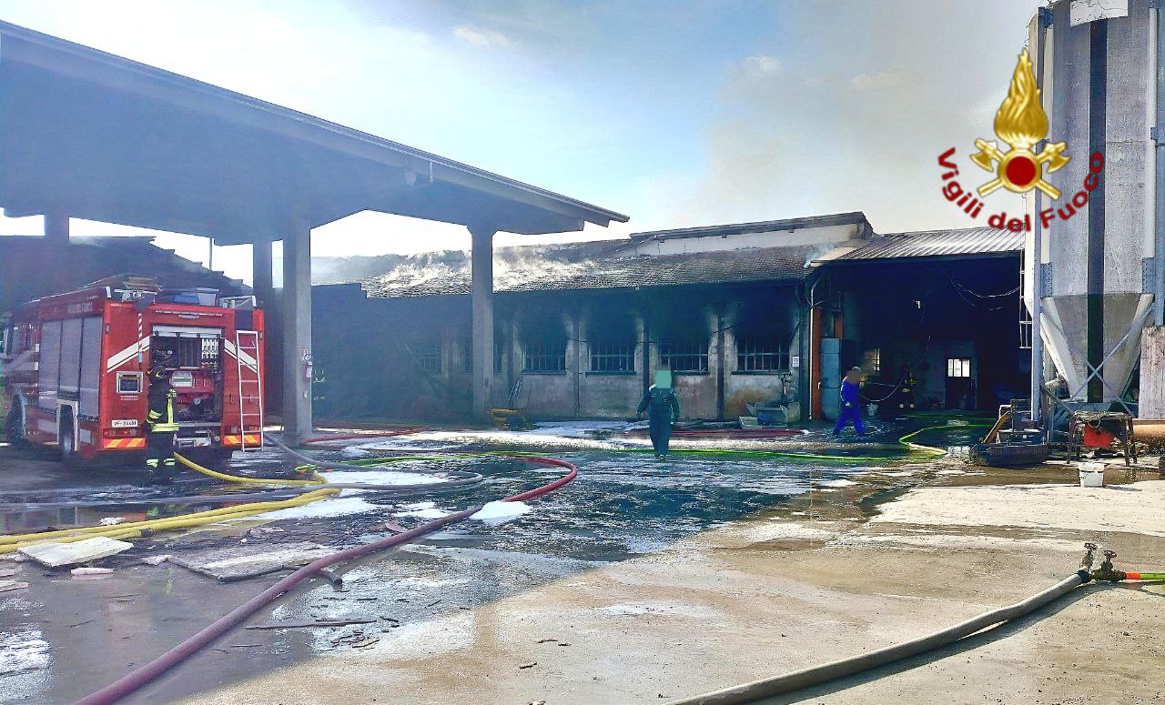 Incendio in un’azienda agricola di Sandrigo