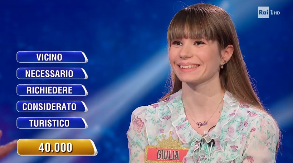 Buona la terza alla “Ghigliottina”: Giulia da Torri di Quartesolo vince 40mila euro all’Eredità