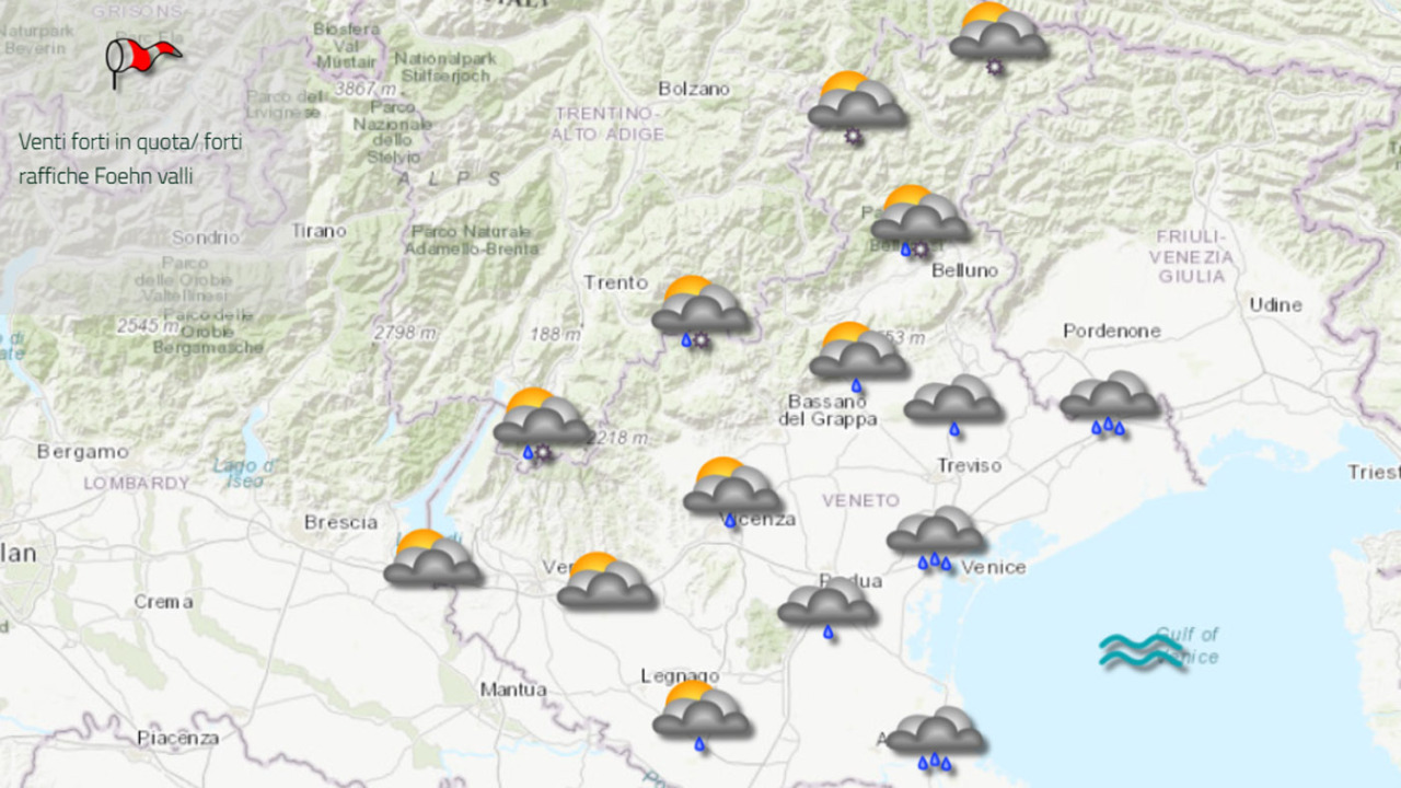 Shock termico in arrivo: neve fino a 300 metri e allerta vento